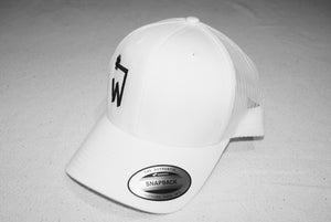 MNTAL Classic 01" Trucker Hat. mntal hats. White hat with logo. mntal clothing. mntal