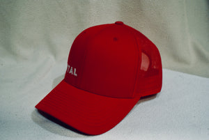 MNTAL hat. MNTAL classic Trucker Hat. Red hat with mntal logo. mntal clothing. mntal